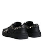 Black Studded Low Top Men Sneakers Shoes