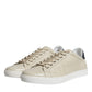 Beige London Leather Low Top Sneakers Shoes