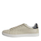 Beige London Leather Low Top Sneakers Shoes