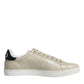 Beige London Leather Low Top Sneakers Shoes