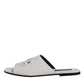 White DG Cut Out Leather Slides Sandals Shoes