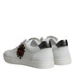 White Silver Sacred Heart Men Sneakers Shoes