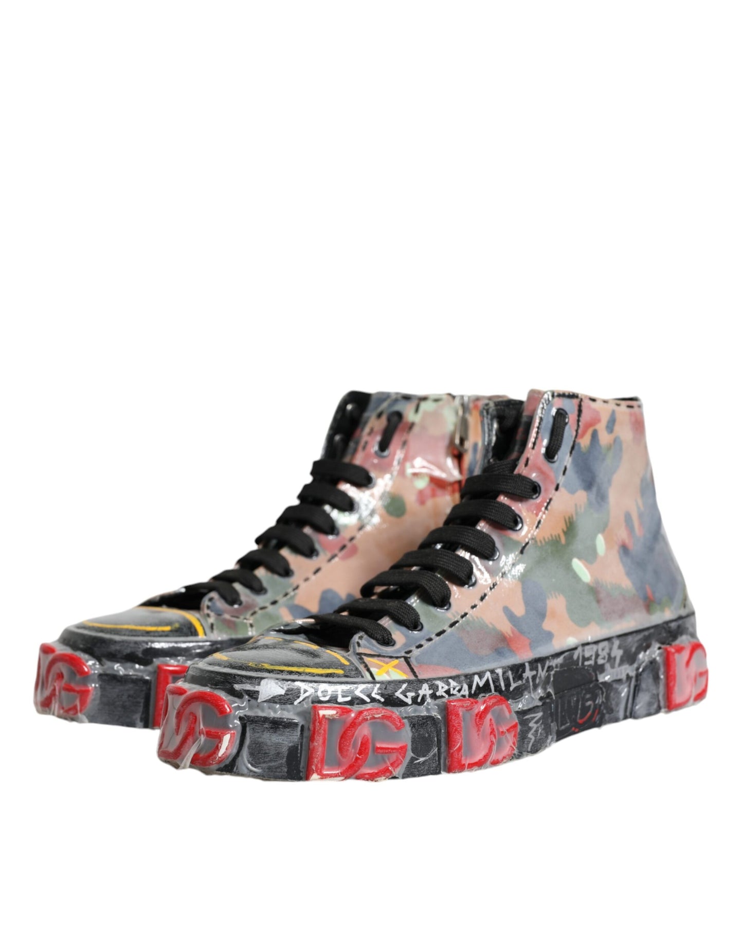 Multicolor Camouflage High Top Sneakers Shoes