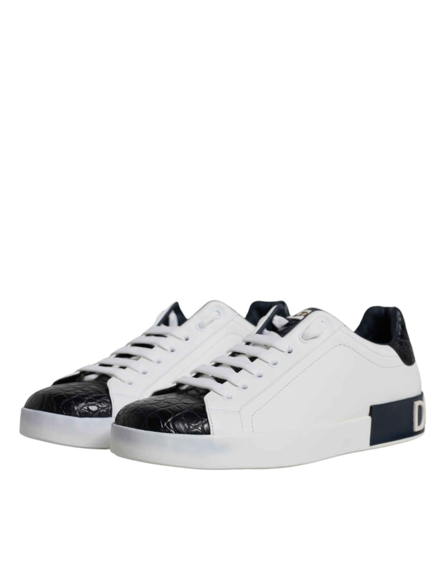 White Leather Logo Portofino Sneaker Shoes