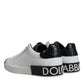 White Leather Logo Portofino Sneaker Shoes