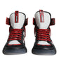 Multicolor Leather High Top Sneakers Shoes