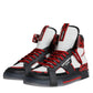 Multicolor Leather High Top Sneakers Shoes