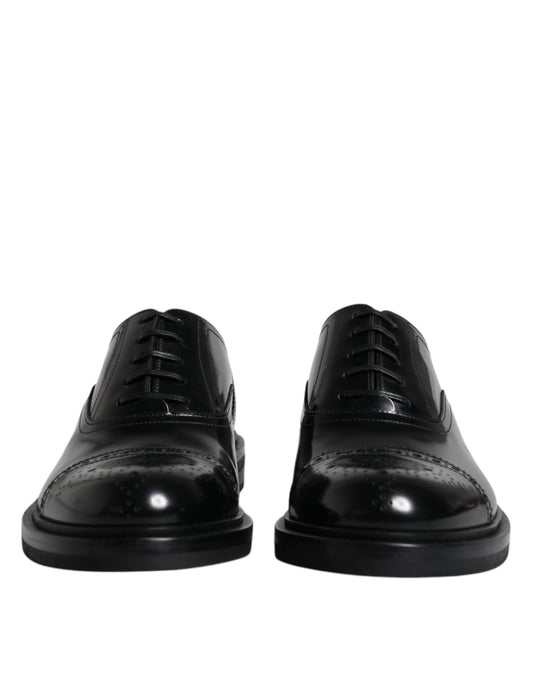 Black Leather Oxford Wingtip Men Formal Shoes