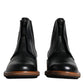 Black Leather Chelsea Mid Calf Men Boots Shoes