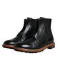 Black Leather Chelsea Mid Calf Men Boots Shoes