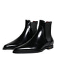 Black Leather Chelsea Men Ankle Boots Shoes