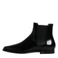 Black Leather Chelsea Men Ankle Boots Shoes