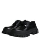 Black Leather Lace Up Trekking Dress Shoes