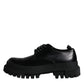 Black Leather Lace Up Trekking Dress Shoes