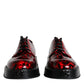 Red Black Leopard Lace Up Derby Dress Shoes