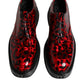 Red Black Leopard Lace Up Derby Dress Shoes