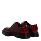 Red Black Leopard Lace Up Derby Dress Shoes