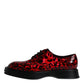 Red Black Leopard Lace Up Derby Dress Shoes