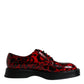 Red Black Leopard Lace Up Derby Dress Shoes