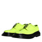 Neon Green Leather Lace Up Derby Dress Shoes