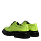 Neon Green Leather Lace Up Derby Dress Shoes