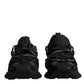 Black Low Top Space Lace Up Sneakers Shoes