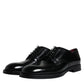 Black Leather Lace Up Men Derby Formal Shoes