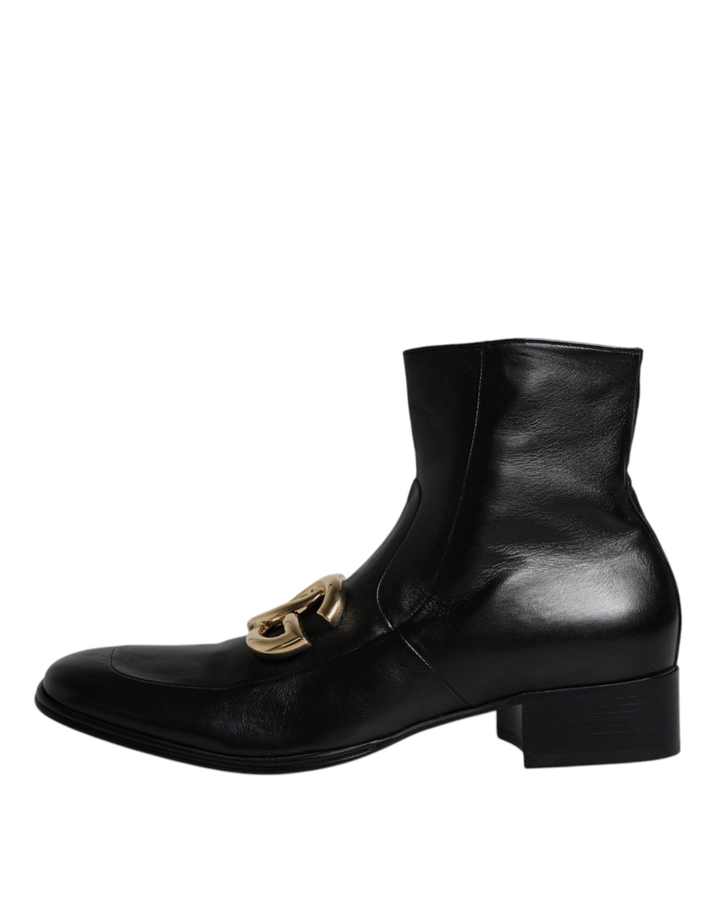 Black Nappa Leather Logo Ankle Boots Shoes