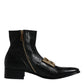 Black Nappa Leather Logo Ankle Boots Shoes