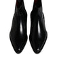 Black Leather Chelsea Ankle Boots Shoes