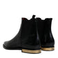 Black Leather Chelsea Ankle Boots Shoes