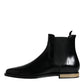 Black Leather Chelsea Ankle Boots Shoes