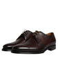 Black Leather Lace Up Men Derby Formal Shoes