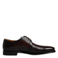Brown Leather Lace Up Men Derby Formal Shoes