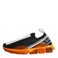 Black Orange Sorrento Slip On Sneakers Shoes