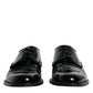 Black Leather Lace Up Men Derby Formal Shoes