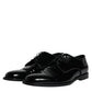 Black Leather Lace Up Men Derby Formal Shoes