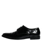 Black Leather Lace Up Men Derby Formal Shoes