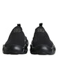 Black Slip On Wave Low Top Men Sneakers Shoes