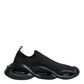 Black Slip On Wave Low Top Men Sneakers Shoes