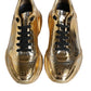 Gold Leather Daymaster Low Top Sneakers Shoes