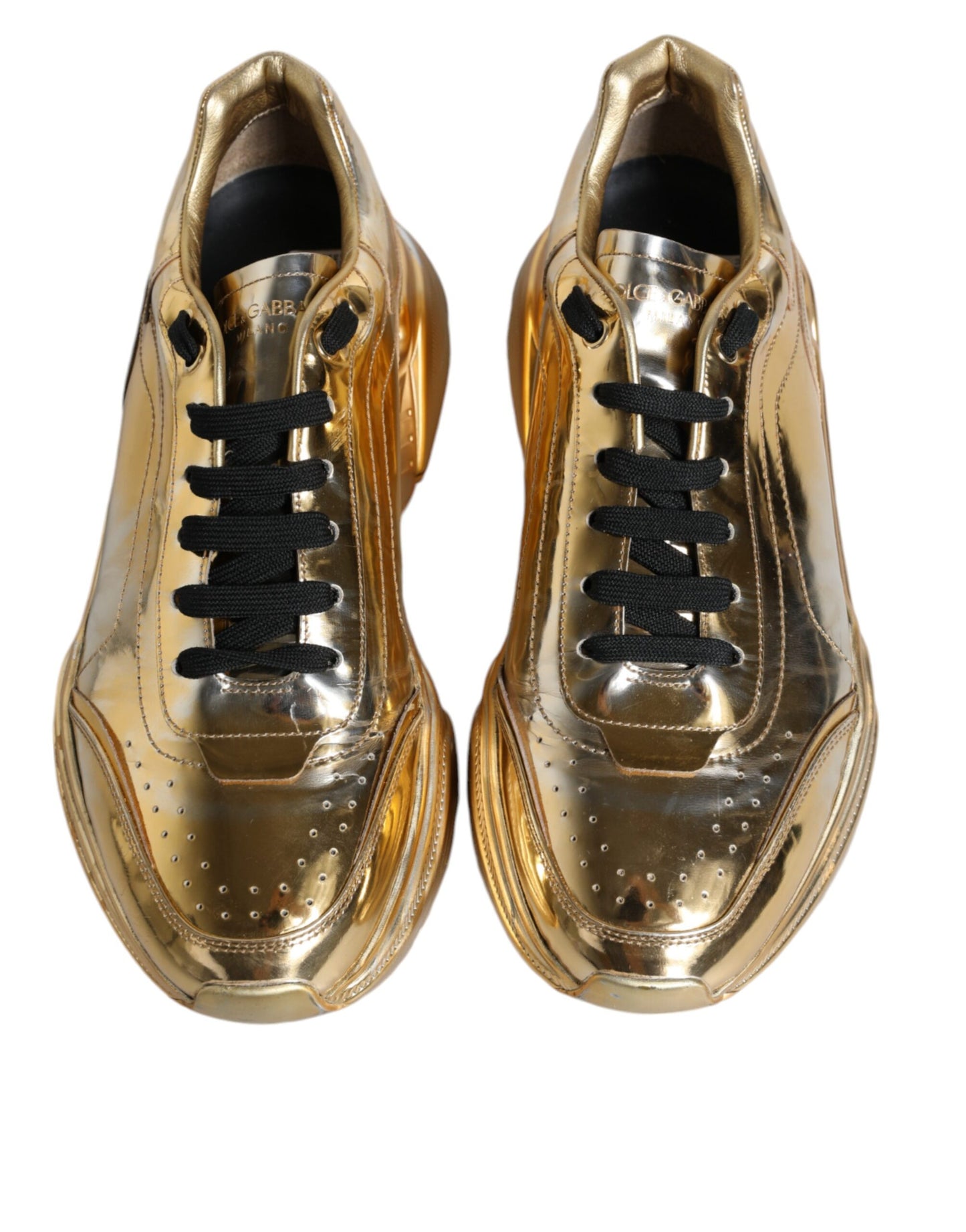 Gold Leather Daymaster Low Top Sneakers Shoes