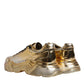 Gold Leather Daymaster Low Top Sneakers Shoes