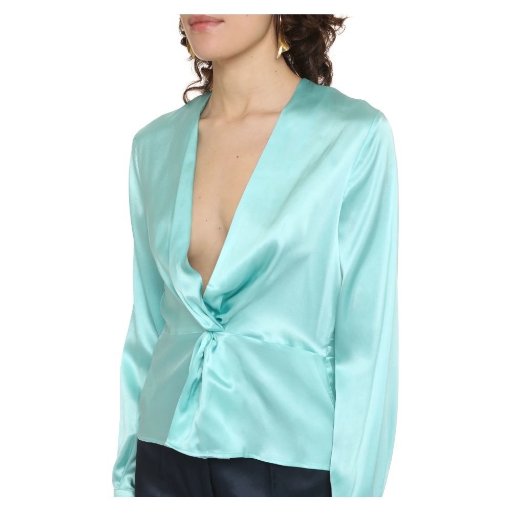 Green Silk Women's Blouse