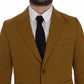 Elegant Yellow Cotton Blend Casual Blazer