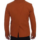 Elegant Orange Casual Cotton Blend Blazer