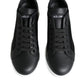 Black Calf Leather Portofino Sneakers Shoes