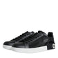 Black Calf Leather Portofino Sneakers Shoes