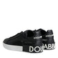 Black Calf Leather Portofino Sneakers Shoes