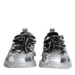 Silver Polyester NS1 Low Top Sneakers Shoes